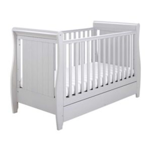 Babymore Stella Sleigh Cot Bed with Drawer Grey - British product