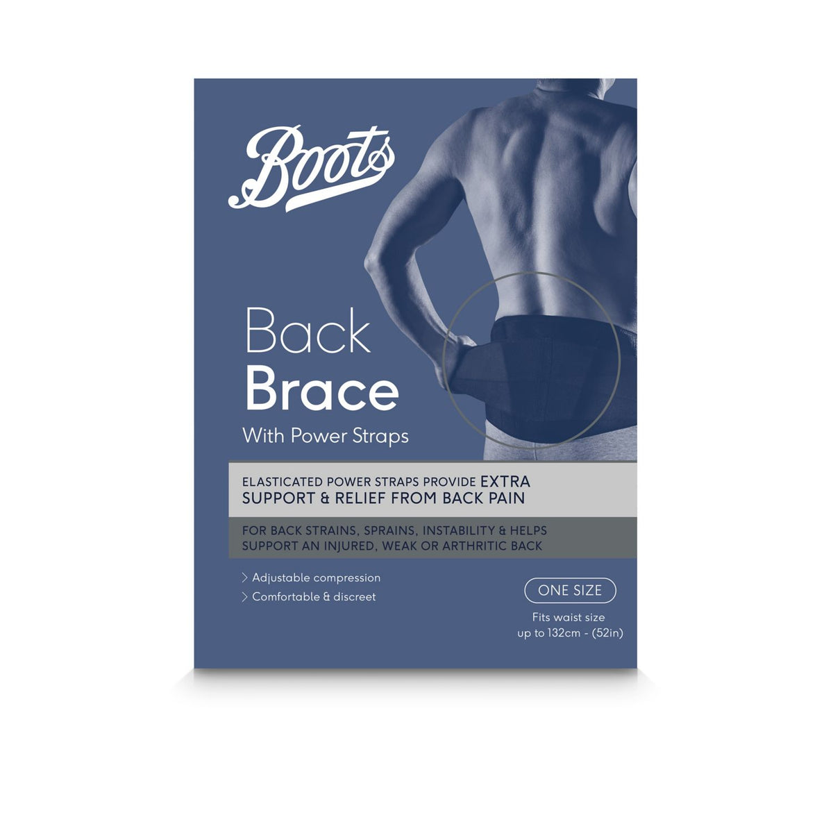 Boots Back Brace with Power Straps One Size - British product
