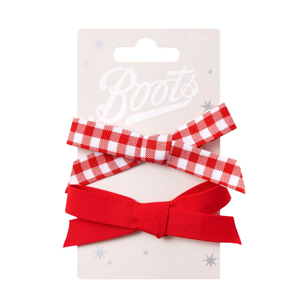 Boots Kids red and white gingham bow clip - British product