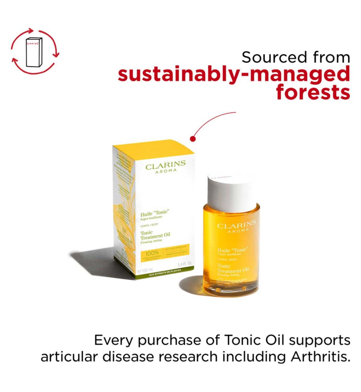 Clarins Tonic Body Treatment Oil 100ml, imported from the UK
