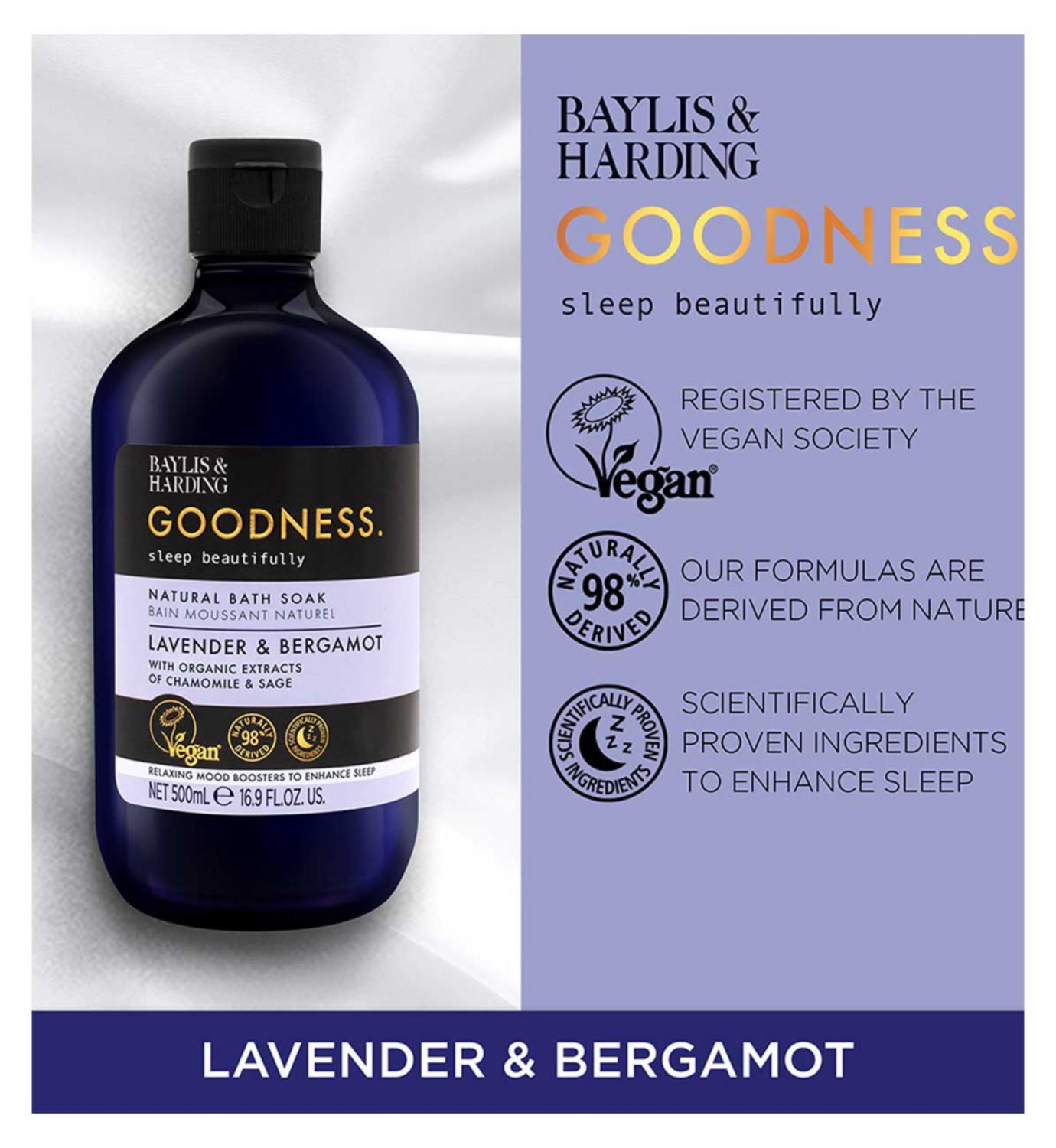 Baylis & Harding bath soak Lavender Bergamot 500ml - British product