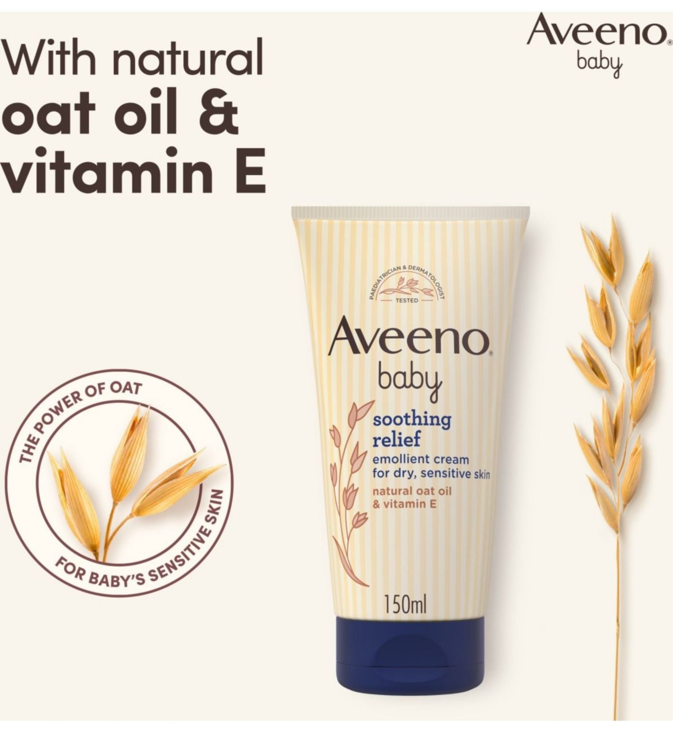 Aveeno Baby Emollient Cream Unscented 150ml - British product