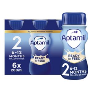 Aptamil follow on baby milk liquid 6x200ml - British product
