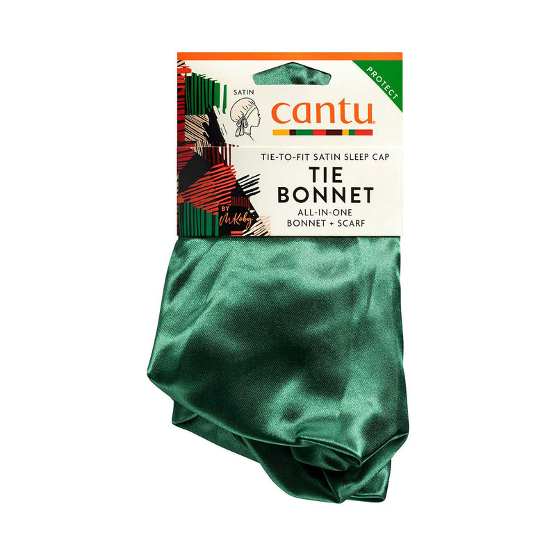Cantu satin sleep tie bonnet green - British product