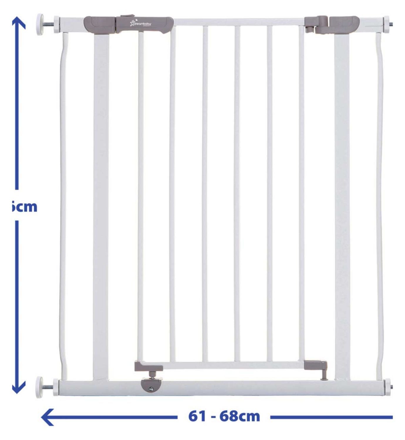 DreamBaby Ava Slimline Gate White 61-68cm - British product