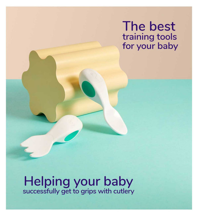 Doddl Baby Spoon And Fork Cutlery Set soft grip handles - British product