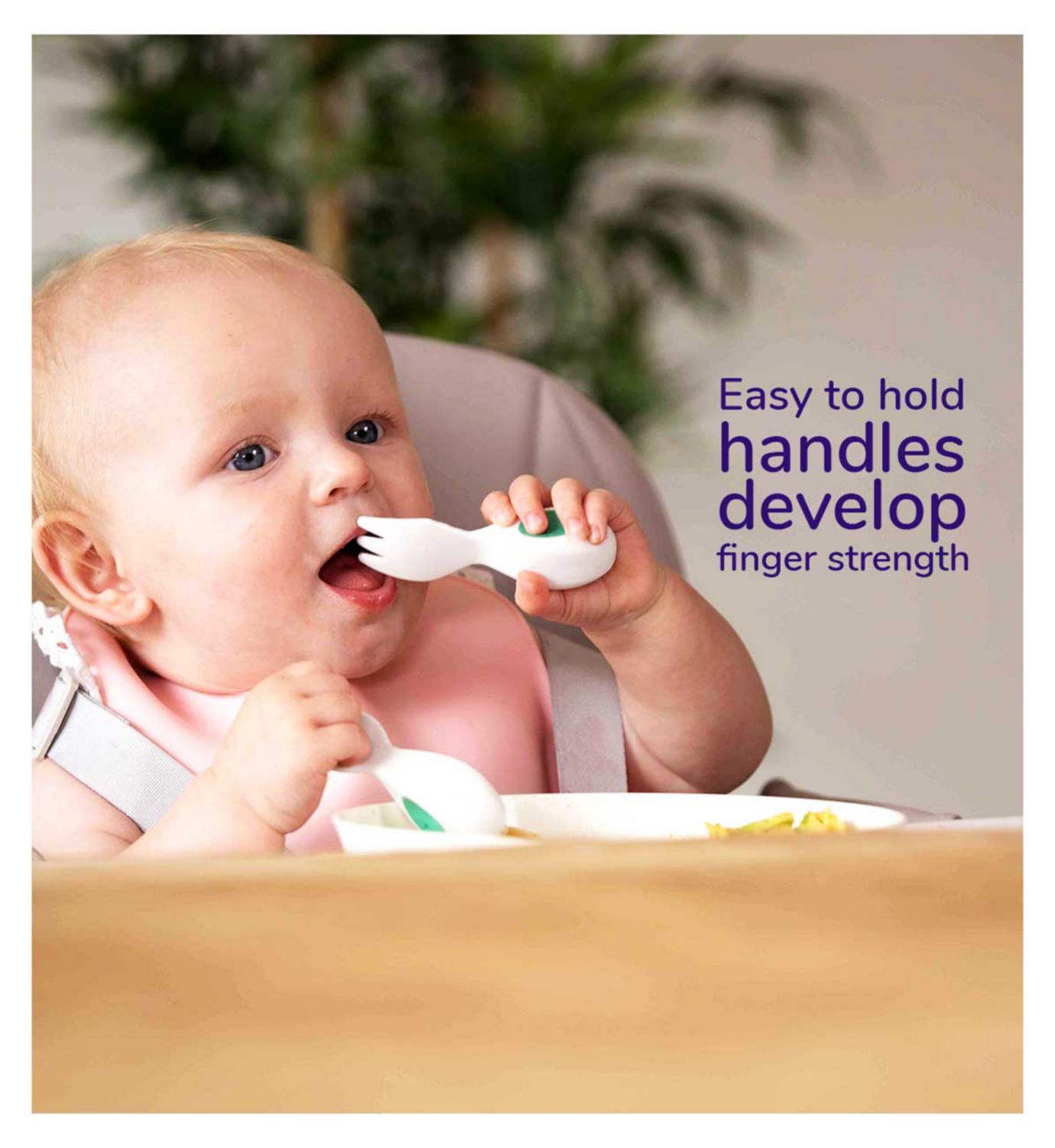 Doddl Baby Spoon And Fork Cutlery Set soft grip handles - British product