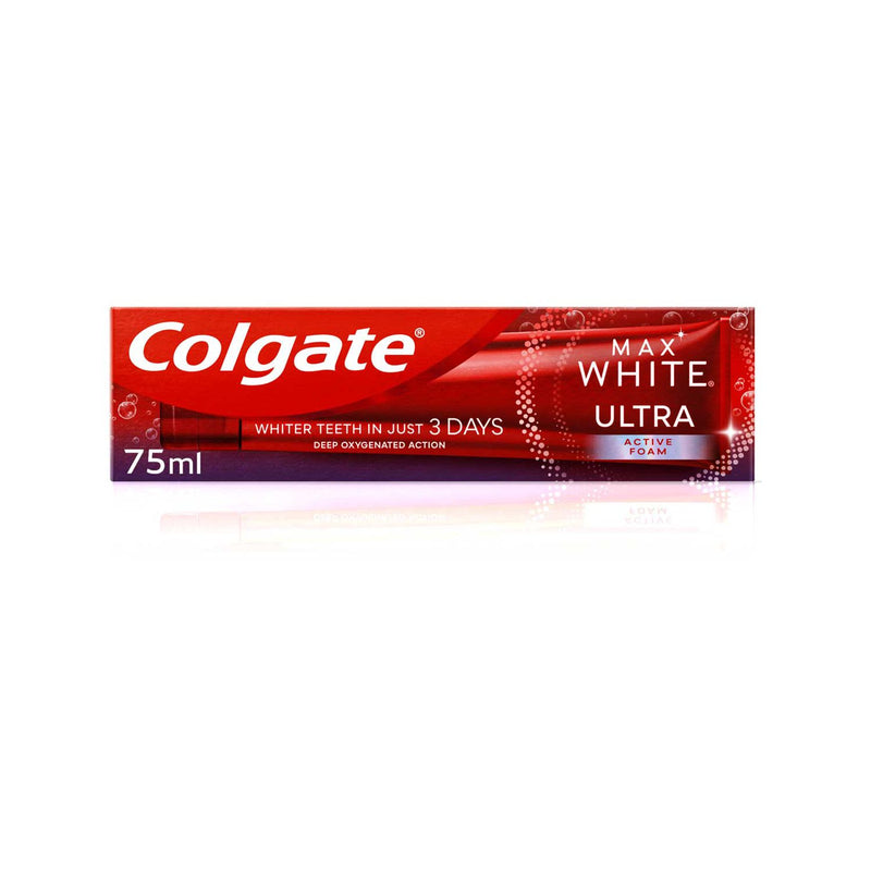 Colgate Max White Ultra Active Foam whitening toothpaste 75ml, UK version