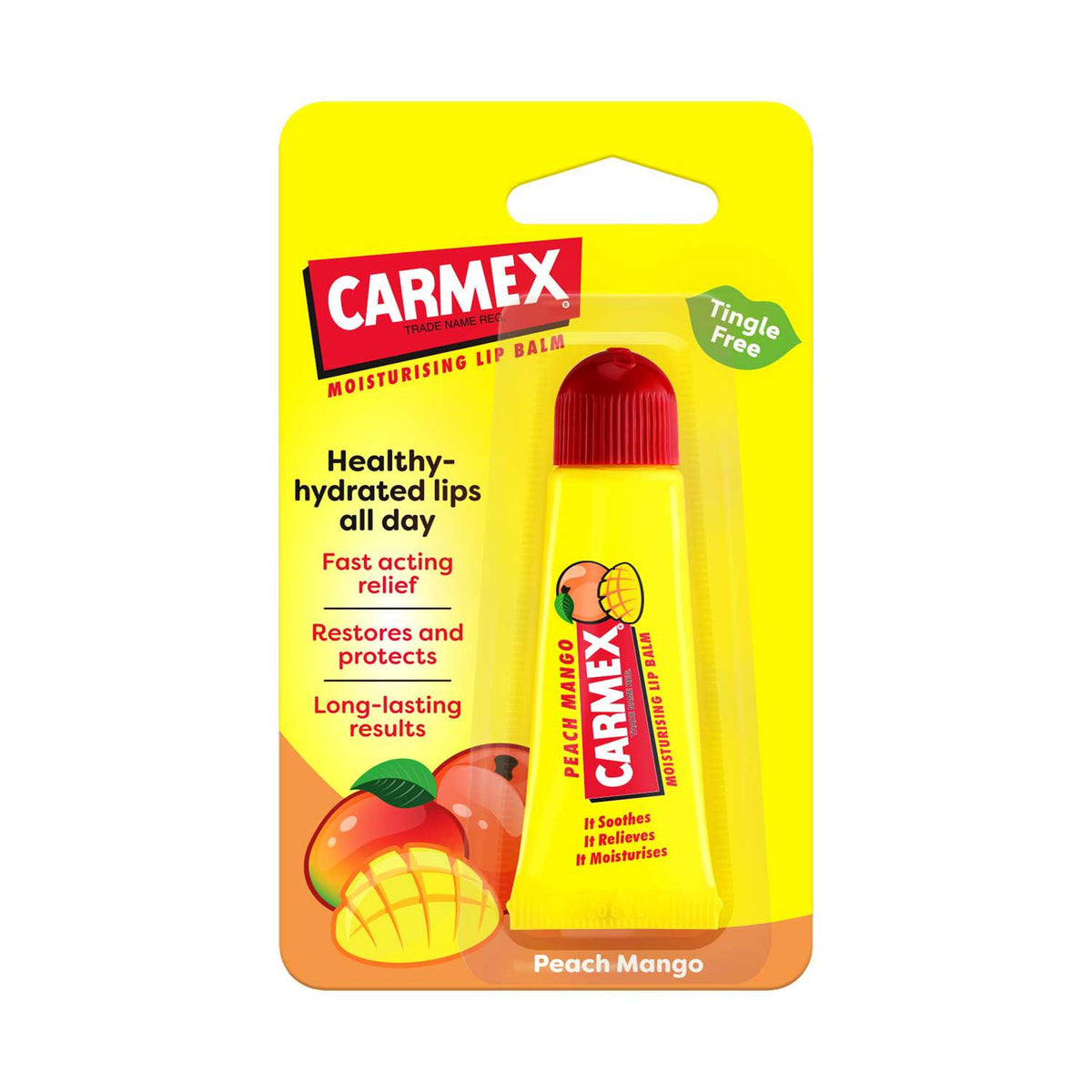 Carmex Tropical Peach Mango Lip Balm Tube - British product