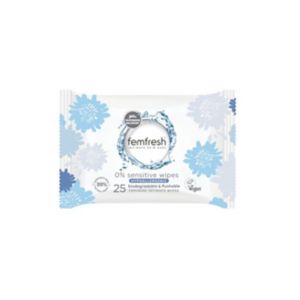 Femfresh 0% Sensitive Feminine Intimate Wipes 25 Pack - British product