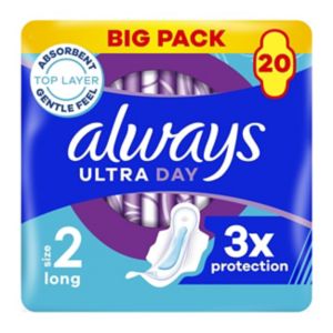 Always Ultra Day Sanitary Towels Long Size 2 With Wings 20 Pads