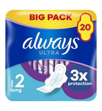 Always Ultra Day Sanitary Towels Long Size 2 With Wings 20 Pads Super Absorbent And Ultra Thin For Menstrual Periods