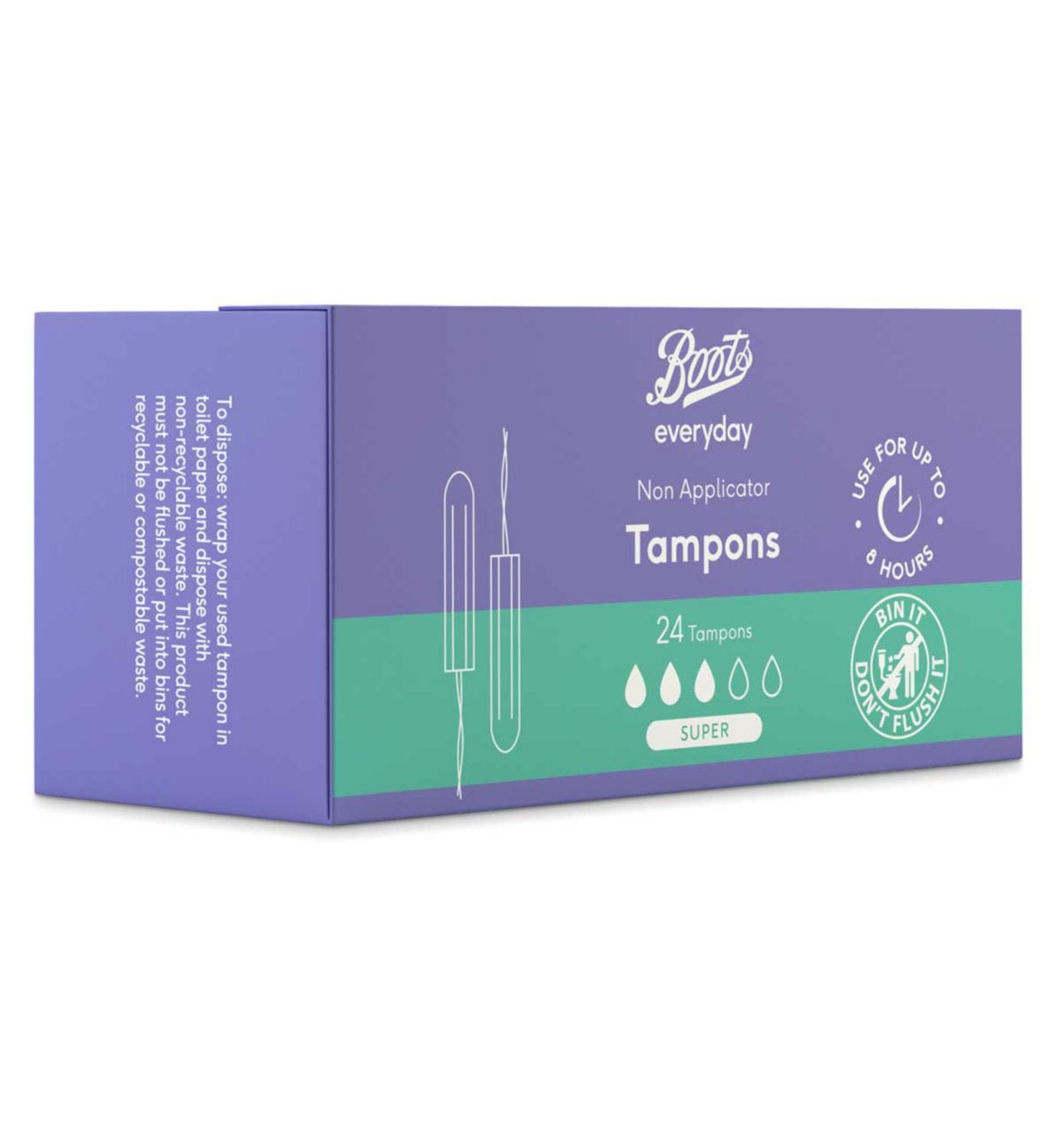Boots Non Applicator Tampons Super 24 pack - British product