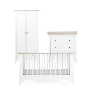 CuddleCo Clara 3pc Nursery Furniture Set - Cot Bed Dresser Wardrobe