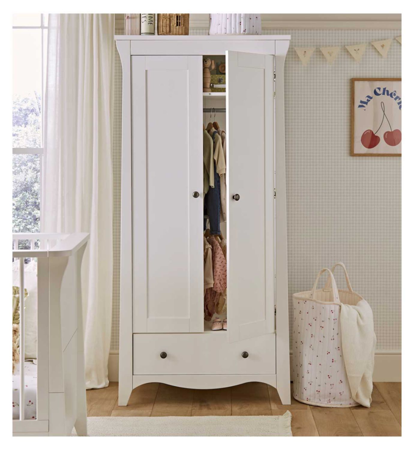 CuddleCo Clara Double Wardrobe White - British product