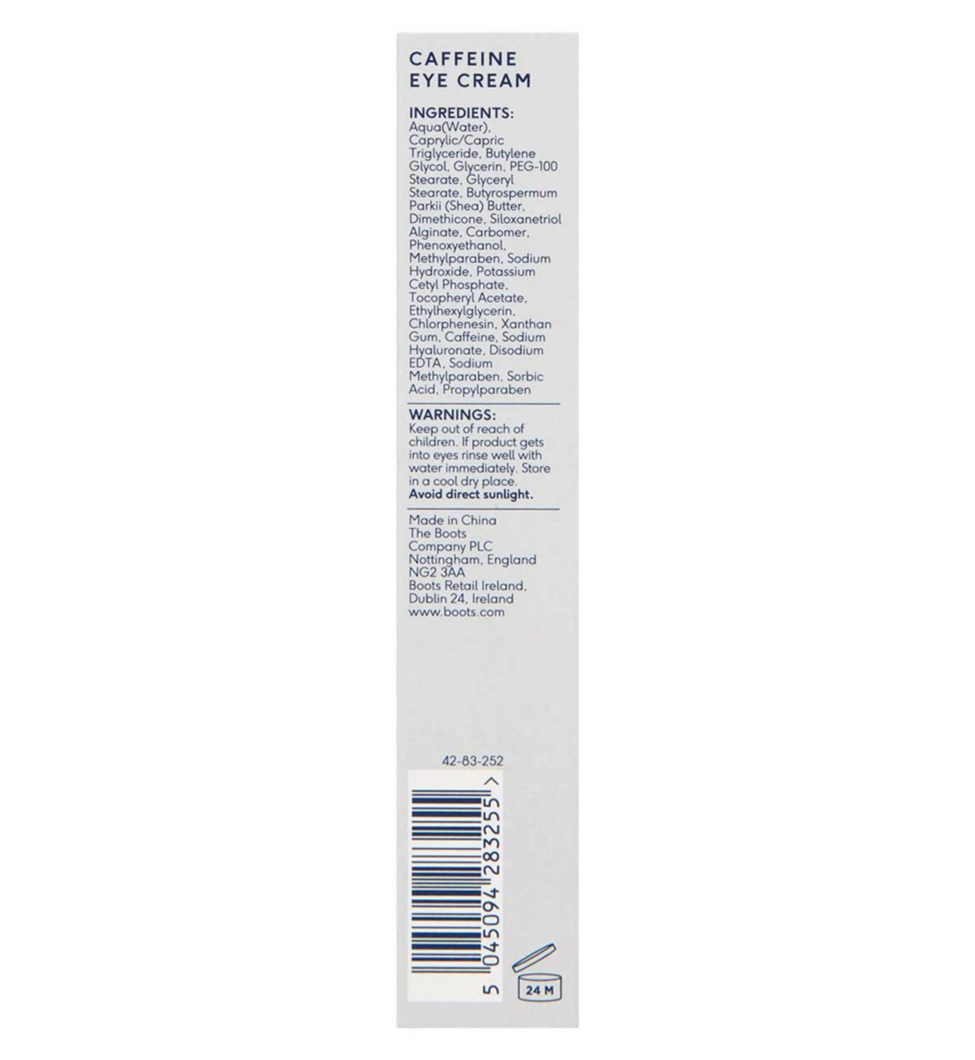 Boots everyday skin caffeine eye cream 15ml - British product