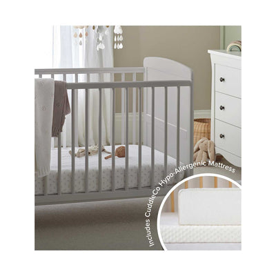 CuddleCo Juliet Cot Bed Dove Grey with Lullaby Mattress