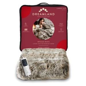 Dreamland Intelliheat warming throw Alaskan Husky faux fur 120cm x 160cm - British product