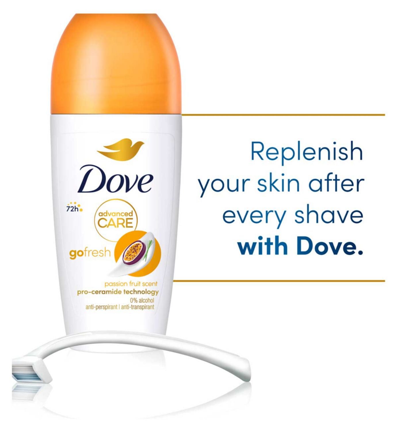 Dove Anti-perspirant roll on Passion Fruit 50ml - British product