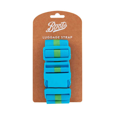 Boots Luggage Stripy Strap Blue & Yellow Travel Accessory