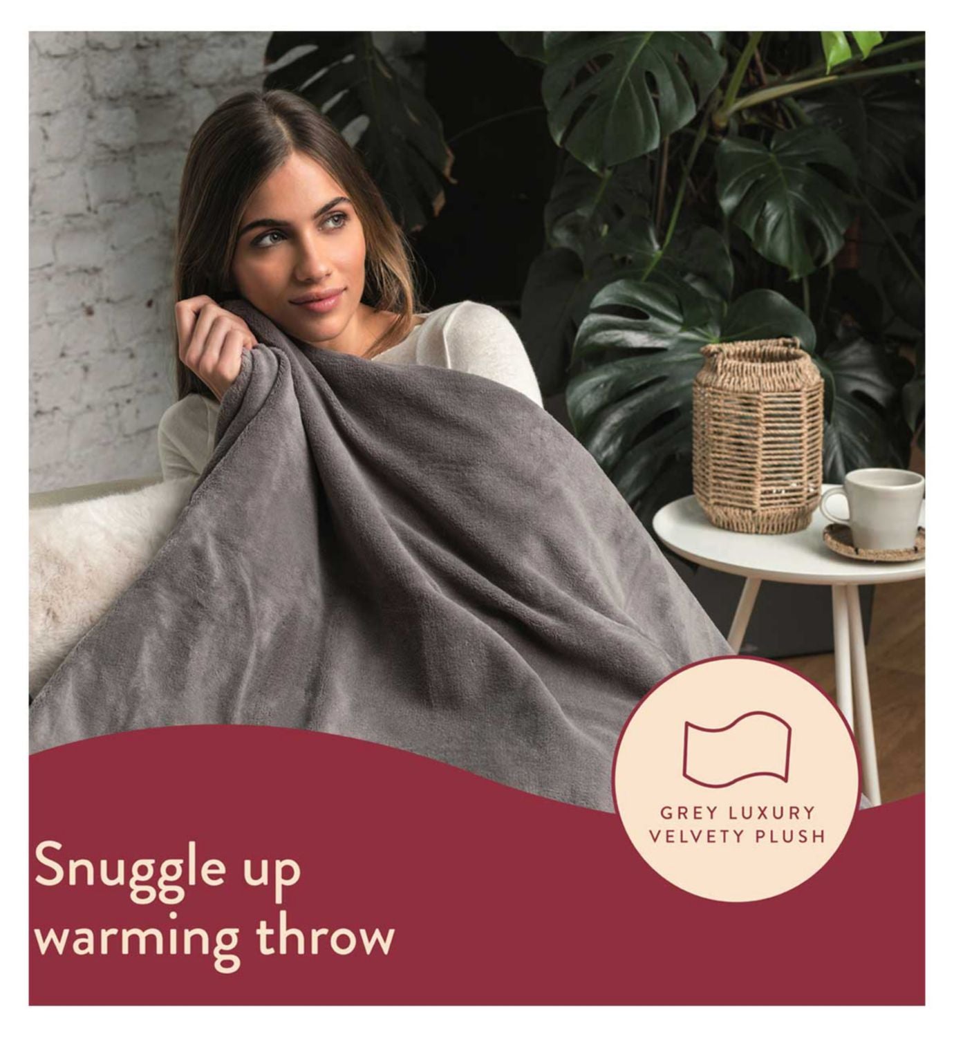 Dreamland Warming Throw Grey 120x160cm - British product