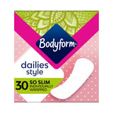 Bodyform Dailies So Slim Panty Liners 30 pack, imported from the UK