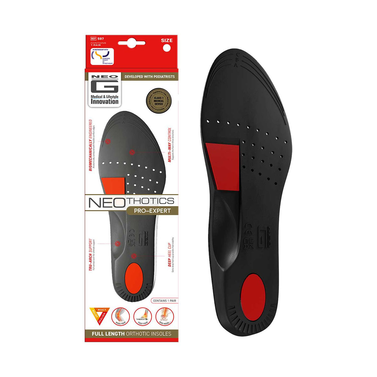 Neo G orthotic insoles Pro-Expert Full Length Small, imported from the UK