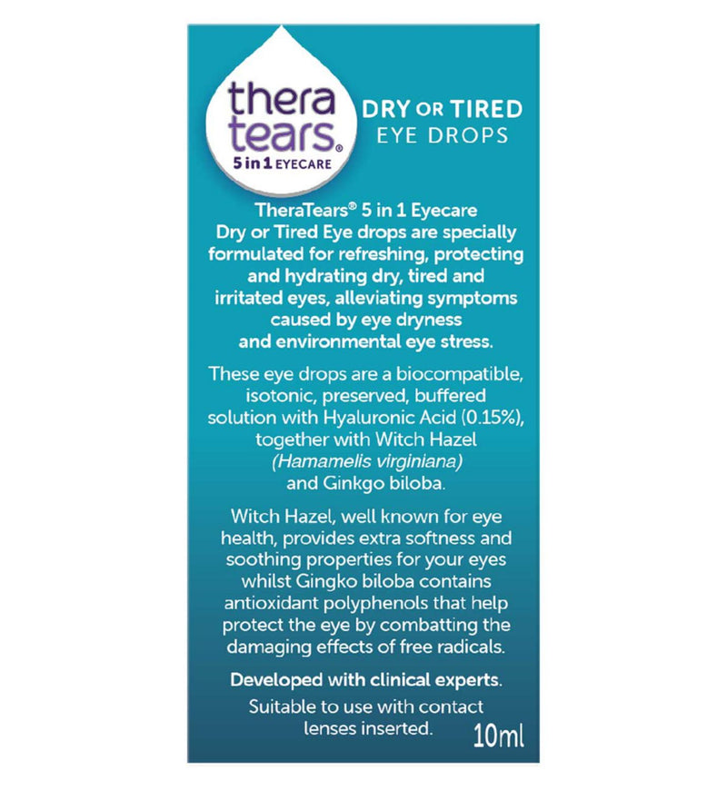 TheraTears Dry or Tired Eye Drops 10ml, imported from the UK