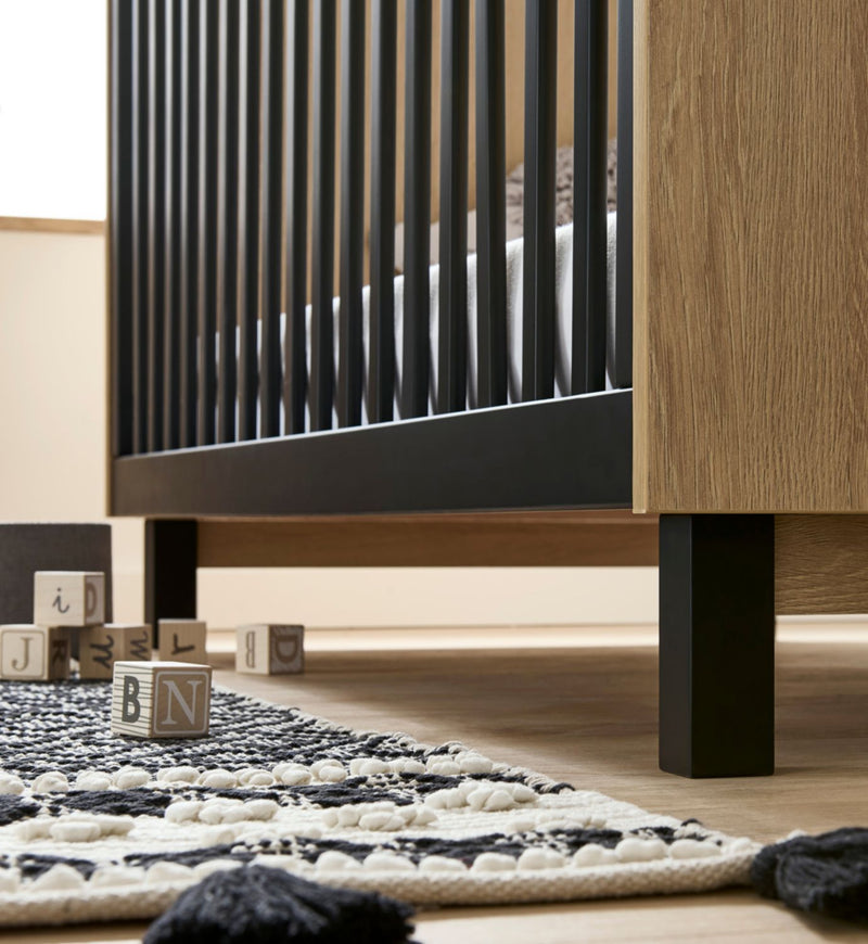 CuddleCo Rafi cot bed oak black finish - British product