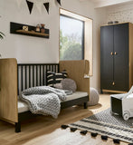 CuddleCo Rafi cot bed oak black finish - British product
