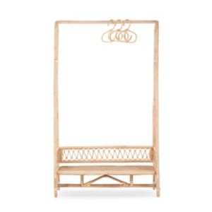CuddleCo Aria Clothes Rail Rattan Nursery Storage Unit 92 x 47 x 155cm