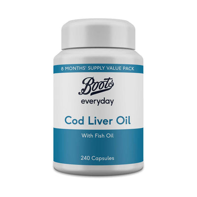 Boots Everyday Cod Liver Oil Capsules 240 Count