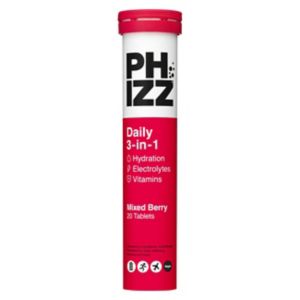 Phizz Mixed Berry Effervescent Tablets 20 Pack, imported from the UK