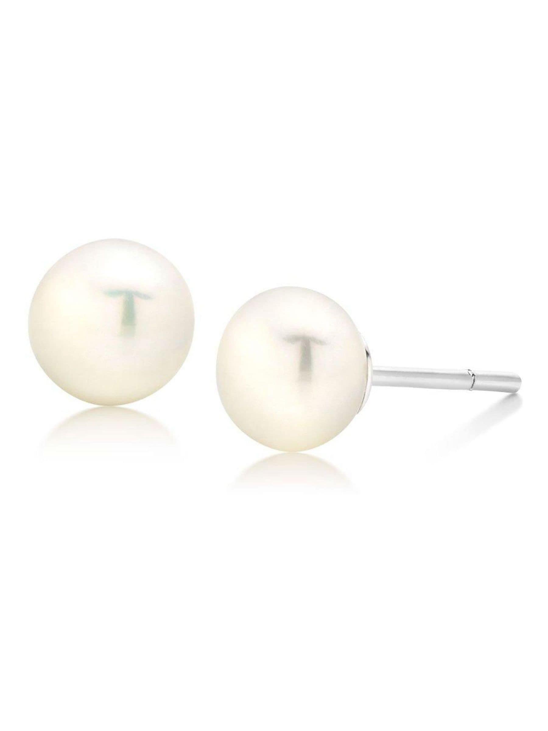 Beaverbrooks freshwater cultured pearl earrings in cream white, 8mm size - British product