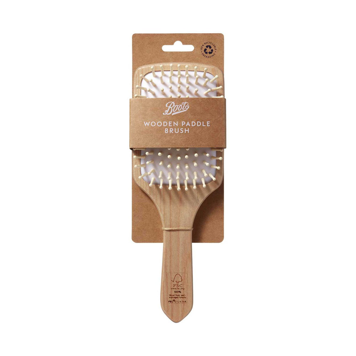 Boots Wooden Paddle Hairbrush for detangling - British product