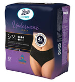 Boots Staydry Bladder Control Underwear Black S/M 10 pairs - British product