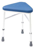 NRS Healthcare Padded Corner Shower Stool Blue  White