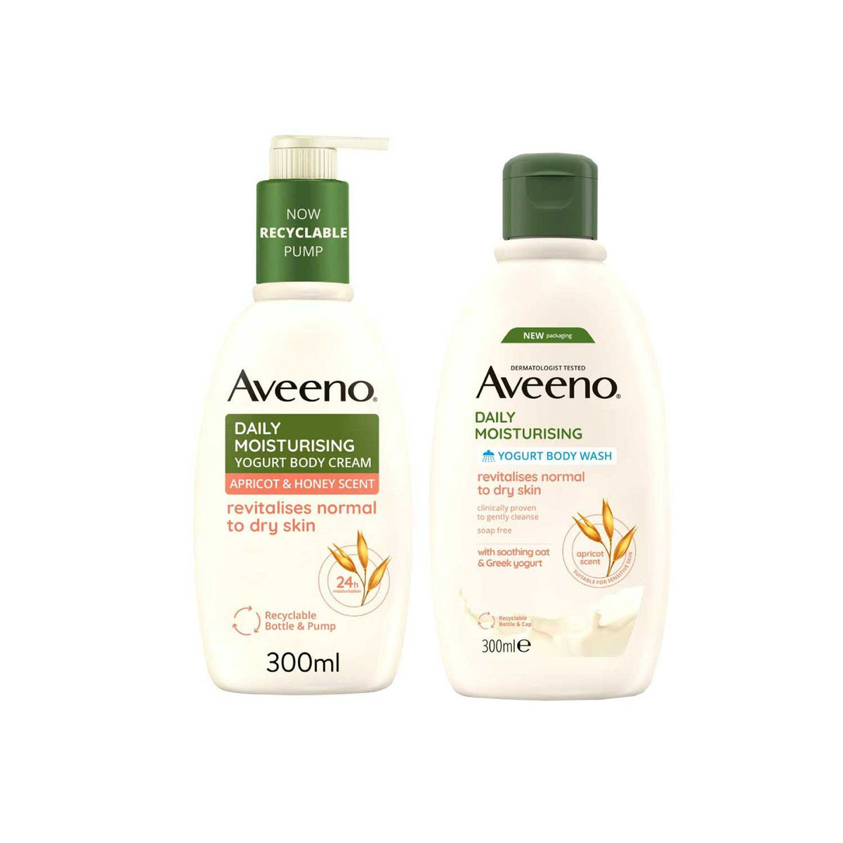 Aveeno Daily Moisturising Bundle Apricot Honey Body Care 600ml - British product