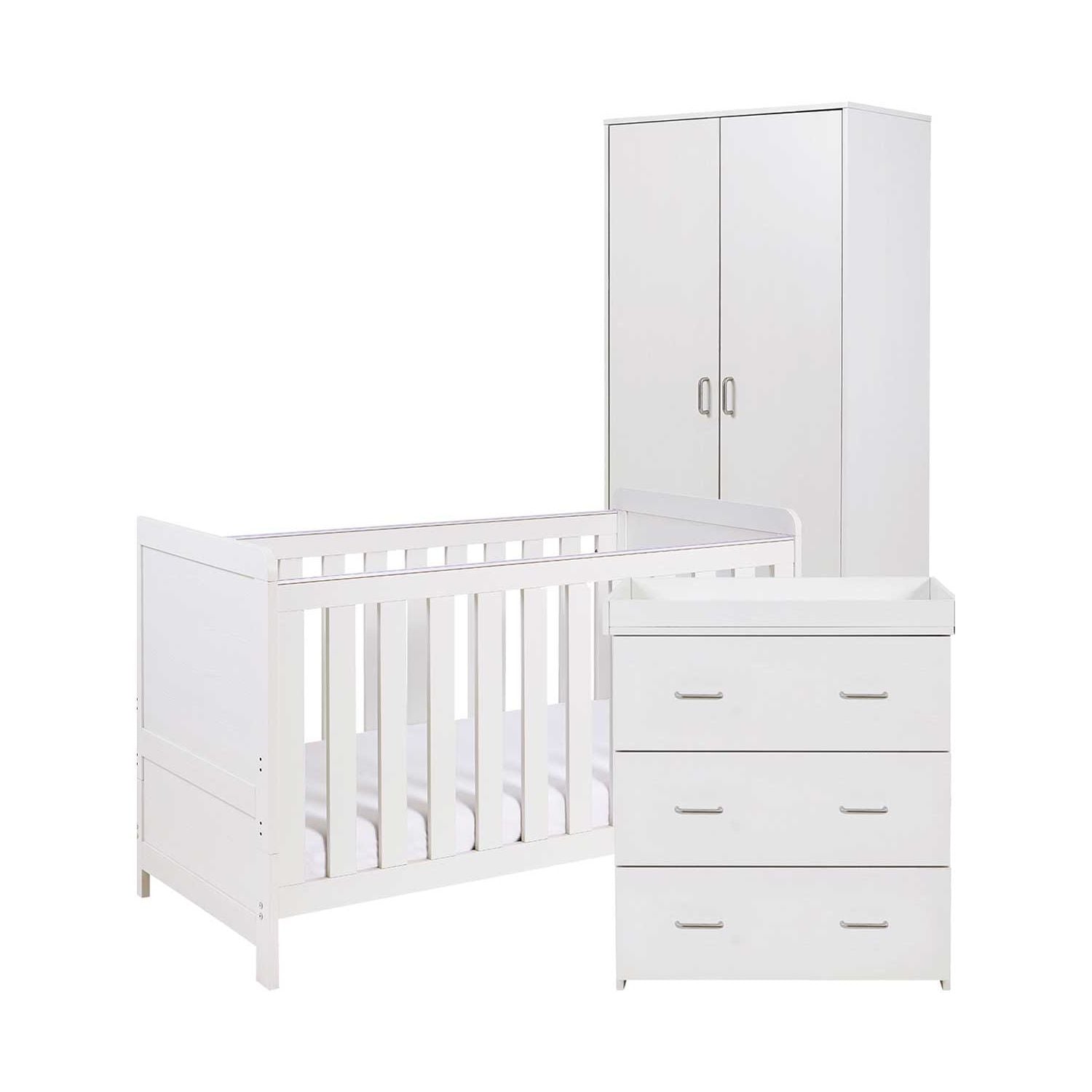 Babymore Caro 3 Piece Room Set White Wash - British product