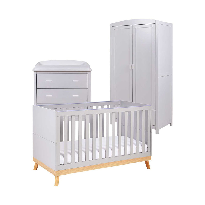 Babymore Mona 3 Piece Room Set Grey Changing Unit - British product