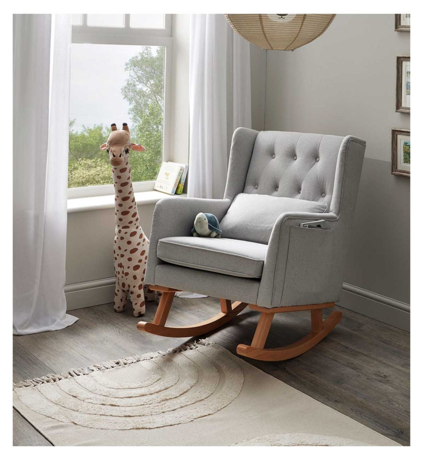Babymore Lux nursing chair with stool grey - British product