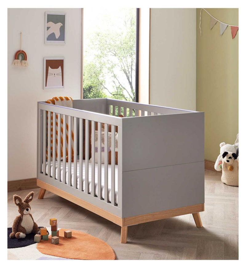 Babymore Mona cot bed grey 145cm - British product