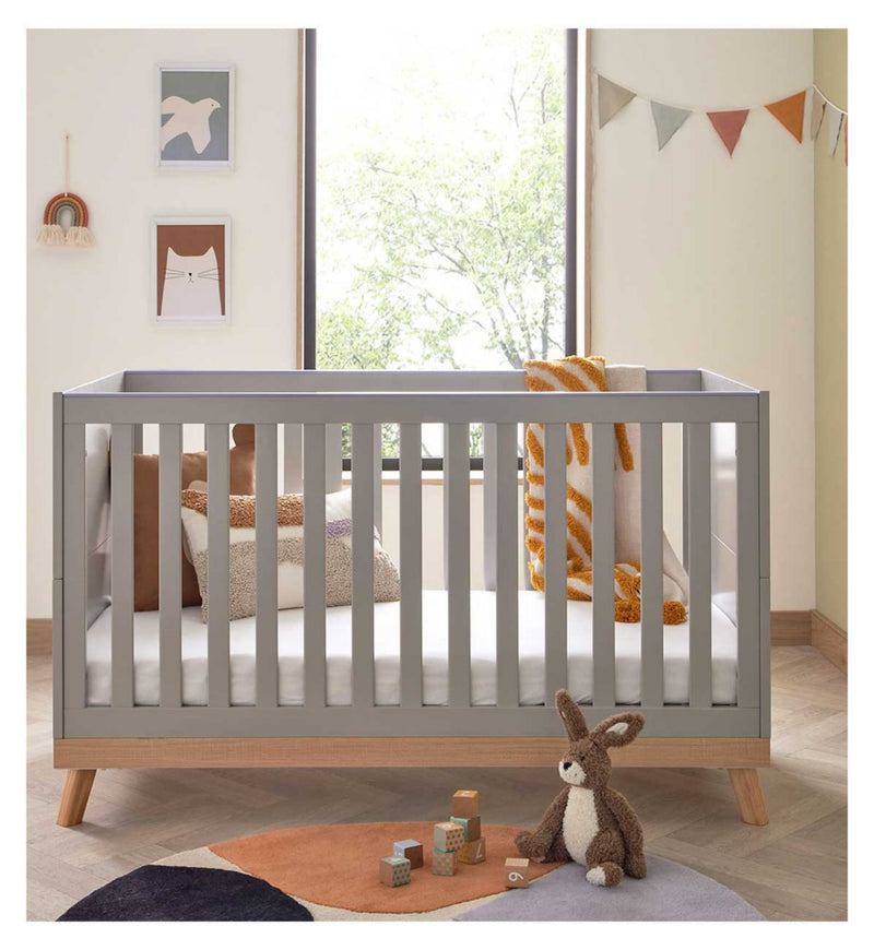 Babymore Mona cot bed grey 145cm - British product