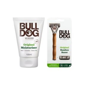 Bulldog Skincare Bundle Original Fuktighetskrem & Bambusbarberhøvel 100ml