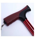 Crest folding walking stick red adjustable handle - British product