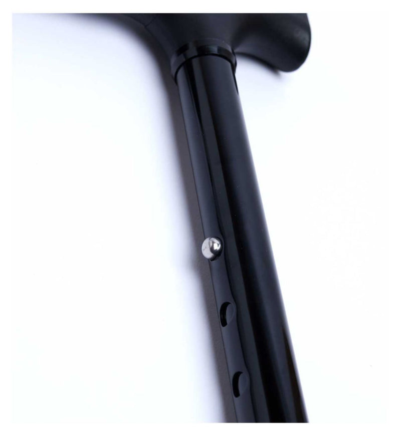 Crest Folding Walking Stick Gel Handle Adjustable Height - British product