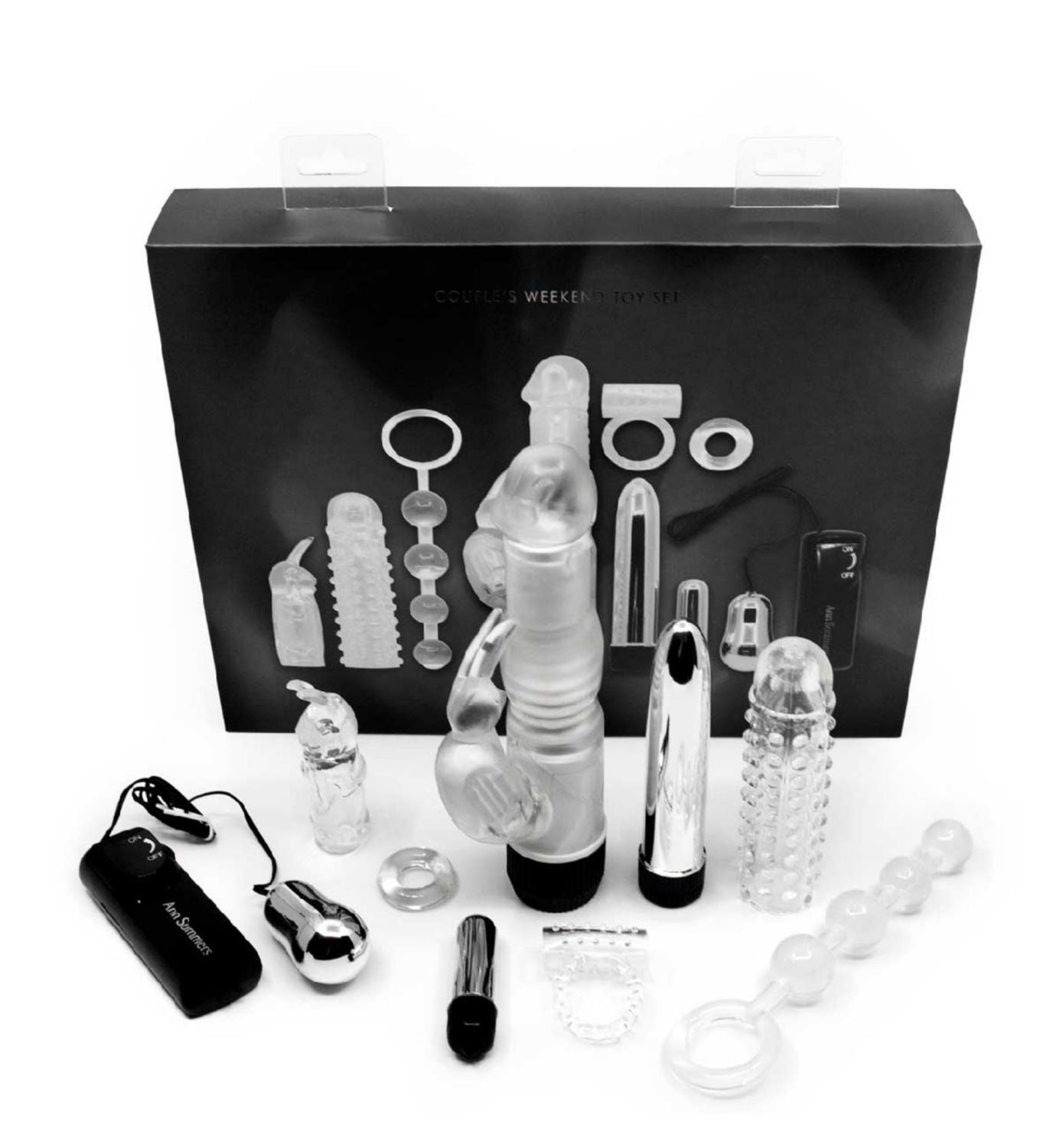 Ann Summers Couple's Weekend Toy Set Silver 9-piece set - British product
