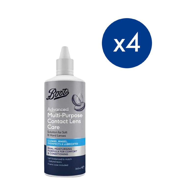 Boots contact lens solution multi-purpose 4 x 360ml - British product