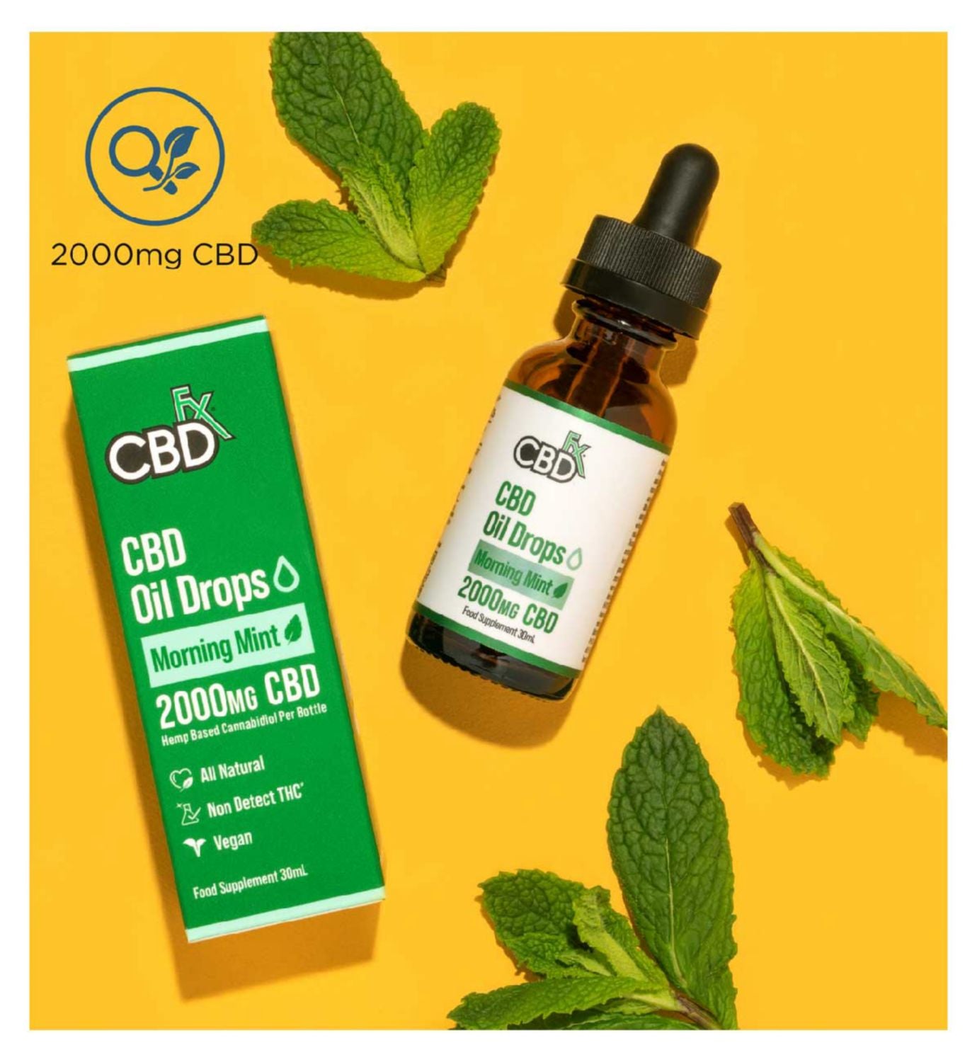 CBDfx CBD Drops Morning Mint 30ml - British product