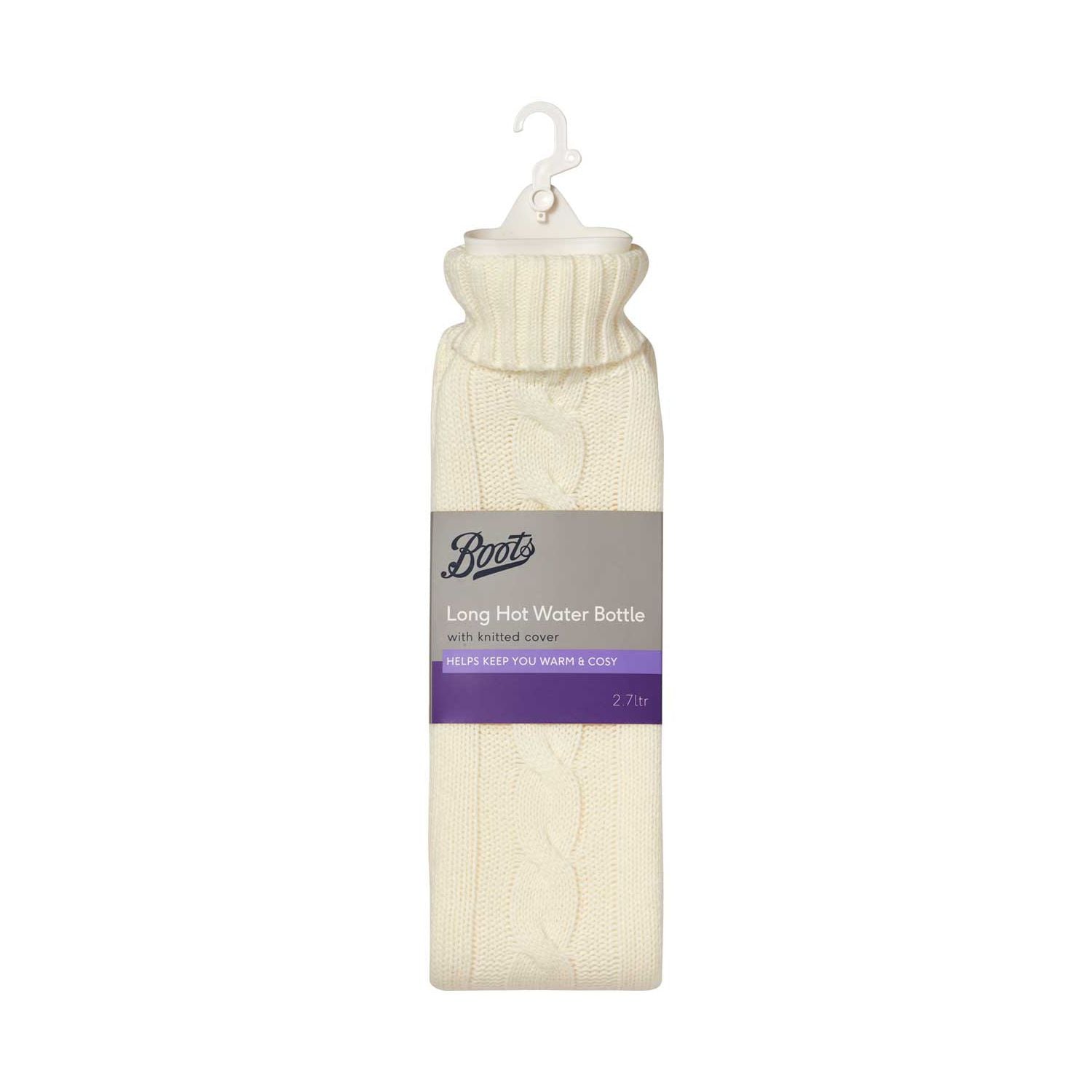Boots Long Hot Water Bottle with Knitted Cover 2.7L - British product